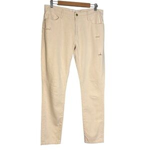 Frame Women's Le Garçon White Distressed Straight Leg Jean Size 27‎ Denim Boho